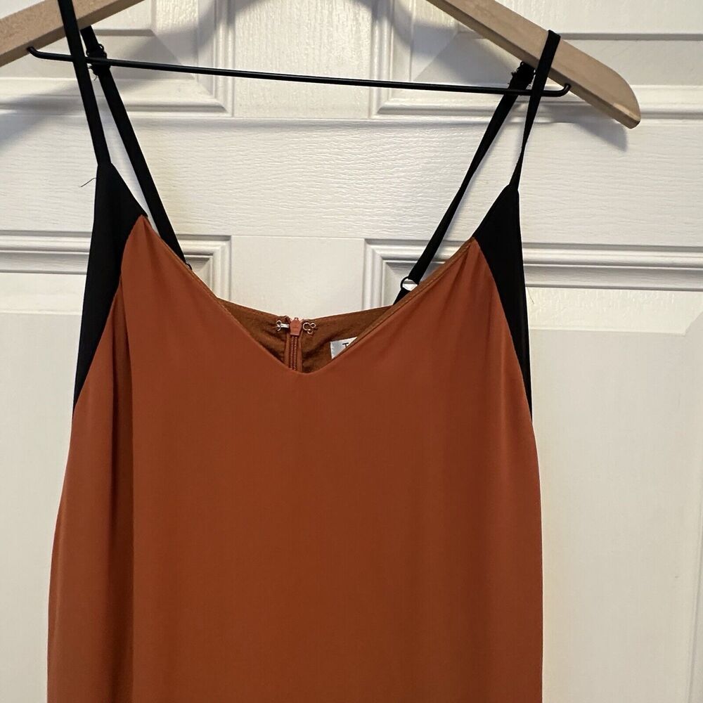 TOBI Rust Orange Black Side Stripe Maxi Slip Dress S P Spaghetti‎ Strap - Picture 4 of 10